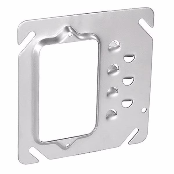 Offset Device Ring, 1 Gang, Galvanized Steel, Square Box Type